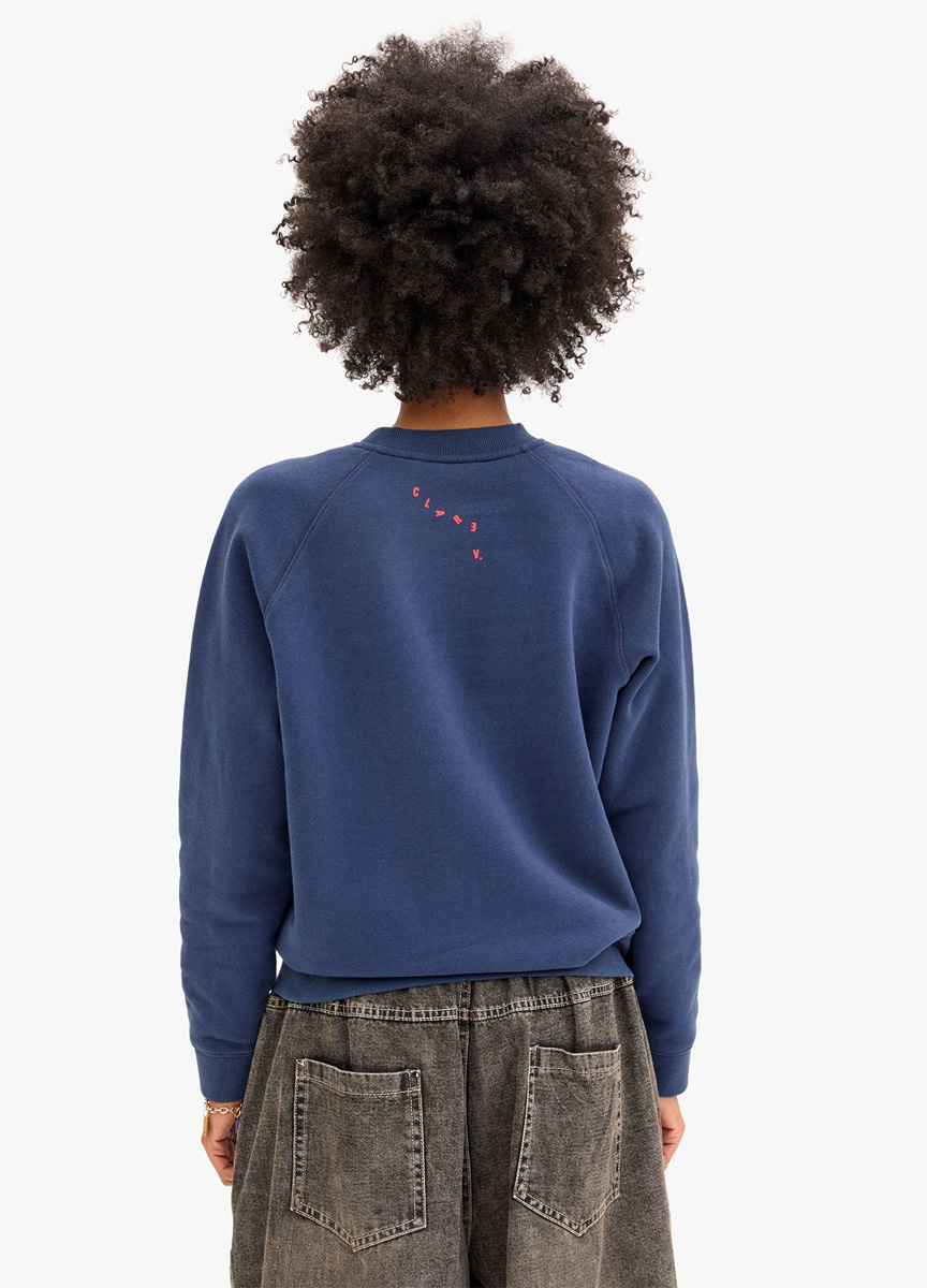 唇印刷毛圓領衛衣